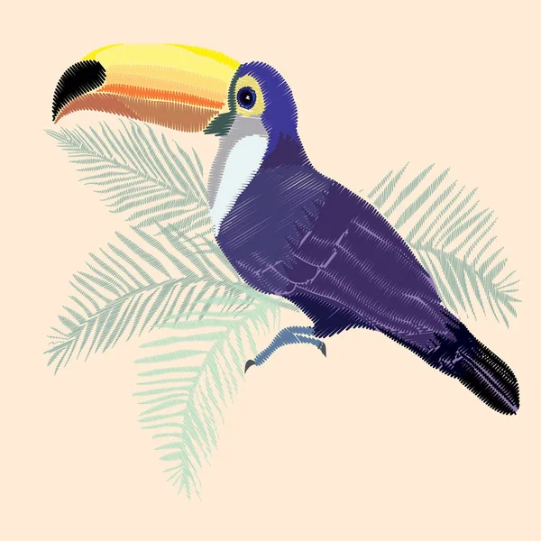 Toucan, fågel, vektor, illustration — Stock vektor