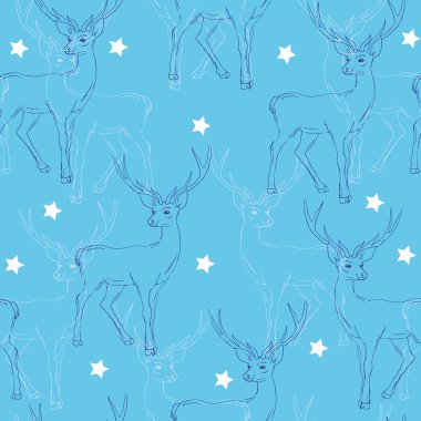 geyik, model, illüstrasyon, vektör, yeni yıl, süsleme, neşeli