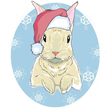 Noel Baba'nın h görüntü tavşan portre ile Noel poster