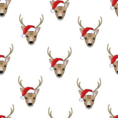 Noel çizgi film karakterleri Noel Baba ile seamless modeli bir