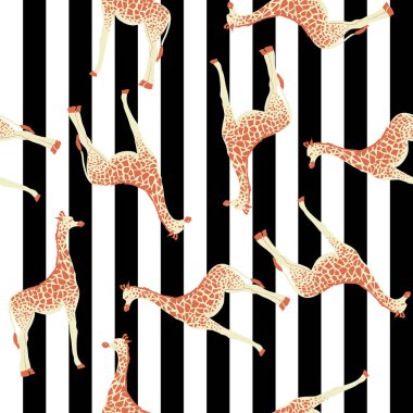 zürafa hayvan, vektör, illüstrasyon