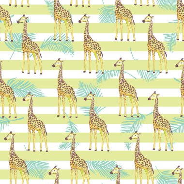 zürafa hayvan, vektör, illüstrasyon