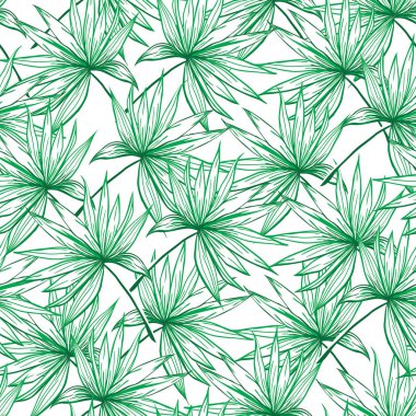 Güzel sorunsuz vektör çiçek yaz desen arka plan ile tropikal palmiye yaprakları. Duvar kağıtları, web sayfası arka planlar, tekstil, mayo için şablon.