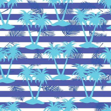 Güzel sorunsuz vektör çiçek yaz desen arka plan ile tropikal palmiye yaprakları. Duvar kağıtları, web sayfası arka planlar, tekstil, mayo için şablon.