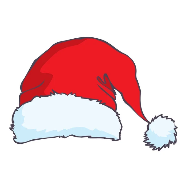 Santa hat, wektor, illustrationsanta, kapelusz, czerwony, biały, tło, zima, dekoracja, wakacje, sezon, uroczystości, grudnia, cap, xmas, design, obrazu, symbolu, Mikołaj, obiektu, nowe, kreskówki, kostium, kolor — Wektor stockowy