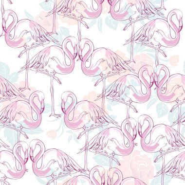 Güzel sorunsuz vektör tropikal desen arka plan ile flami