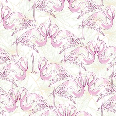 Güzel sorunsuz vektör tropikal desen arka plan ile flami