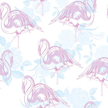 Güzel sorunsuz vektör tropikal desen arka plan ile flami