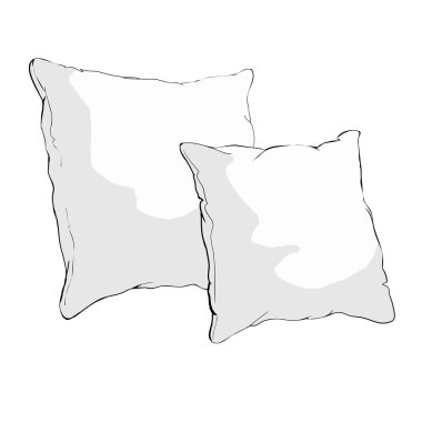 yastık, sanat, izole yastık, whit sketch vektör çizim