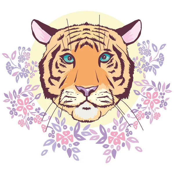 Silueta de cabeza de tigre, Vector — Vector de stock