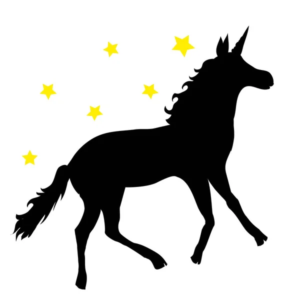 Black unicorn — Stock Vector