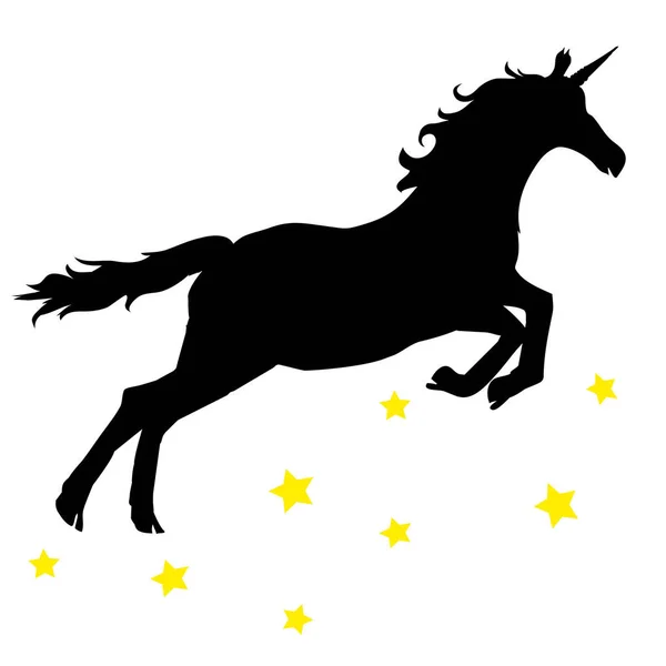 Unicornio negro — Vector de stock