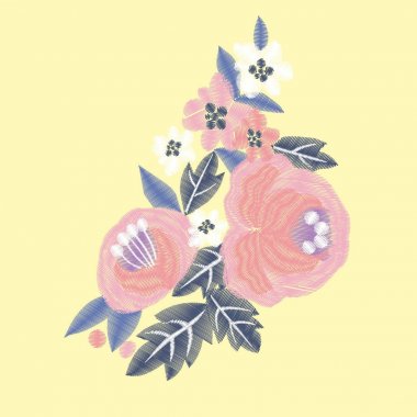 kırmızı gül nakış