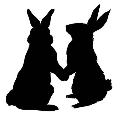 Bunny kemirgen siyah siluet hayvan