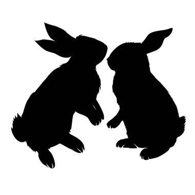 Bunny kemirgen siyah siluet hayvan