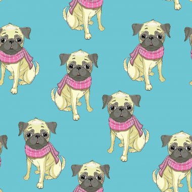 Fransız buldozer seamless modeli köpek