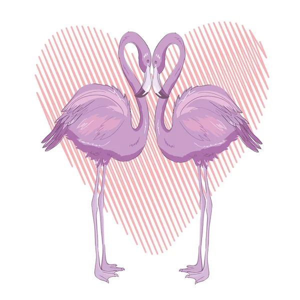 Pembe flamingo vektör Illustration. Beyaz arkasında izole