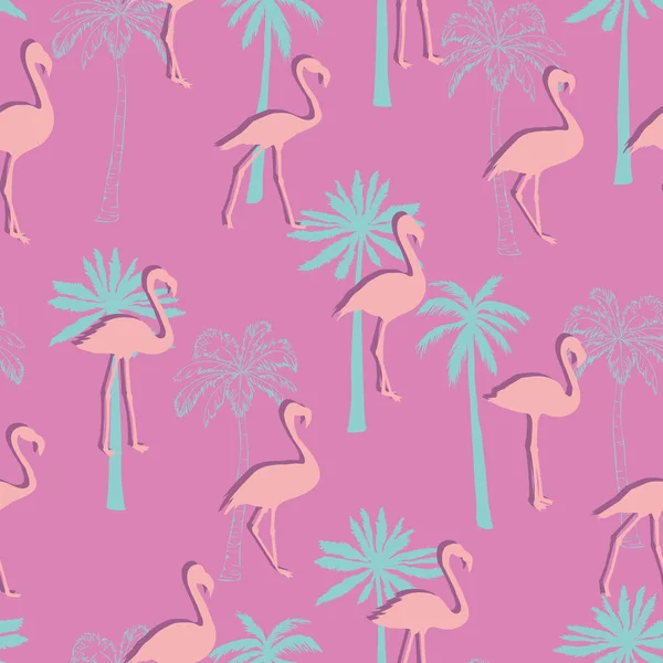 Flamingo vzor bezešvé vektorové ilustrace — Stockový vektor