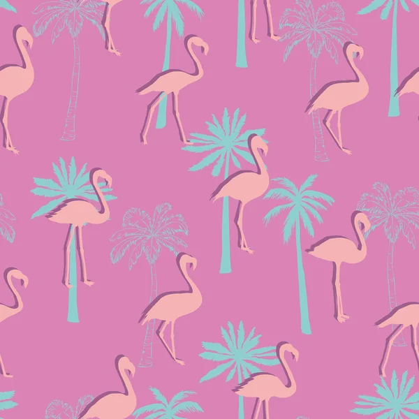 Dikişsiz flamingo desen vektör çizim
