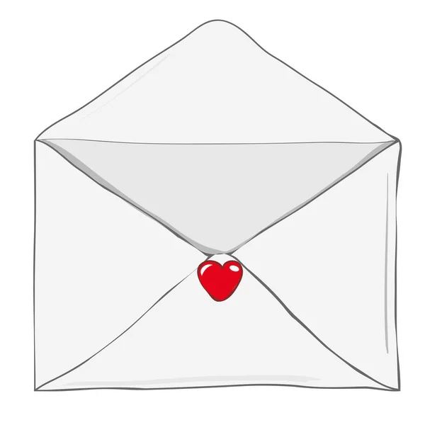 情人节插画。接收或发送爱电子邮件 — 图库矢量图片