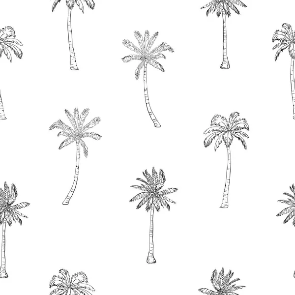 Sorunsuz tropik avuç içi desen. Vecto yaz sonsuz el çekilmiş