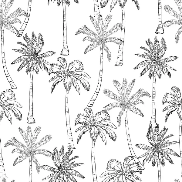 Sorunsuz tropik avuç içi desen. Vecto yaz sonsuz el çekilmiş