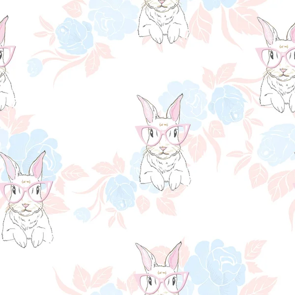 Sevimli tavşan kız bebek ile Seamless Modeli