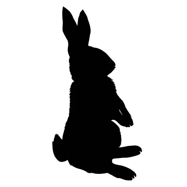 Lapin rongeur noir silhouette animal — Image vectorielle