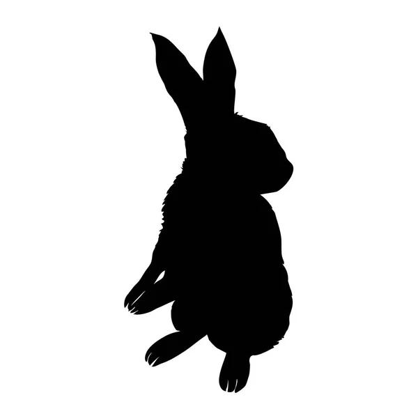 Lapin rongeur noir silhouette animal — Image vectorielle