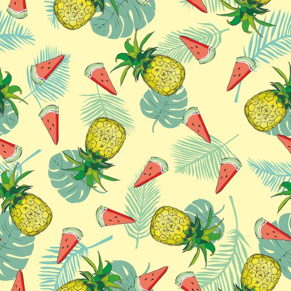 Ananas motif sans couture. Illustration vectorielle. — Image vectorielle