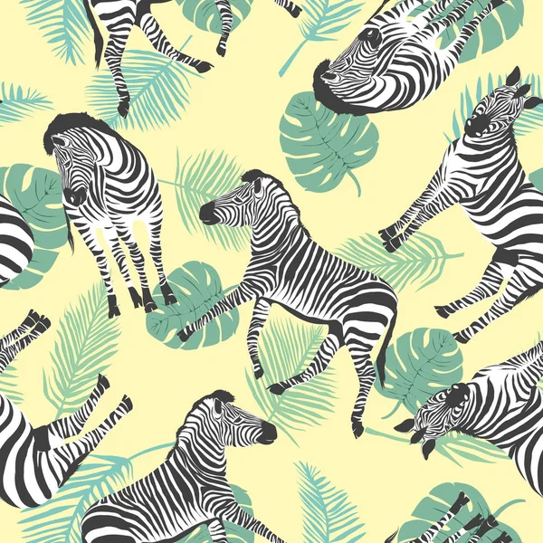 Vahşi hayvan zebra baskı, siluet ile Seamless Modeli kroki