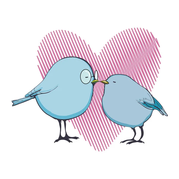 鳥、愛、バレンタインの s 日 — ストックベクタ