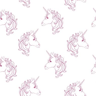 Tek boynuzlu at ve gökkuşağı seamless modeli üzerinde beyaz adam izole