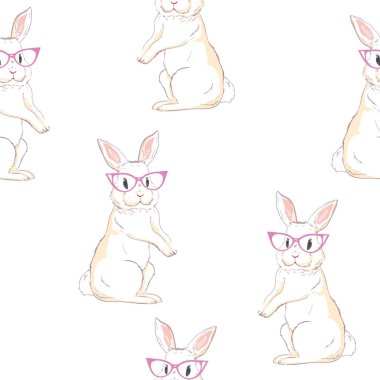 suluboya tavşan ile şirin seamless modeli. Paskalya tavşanları bir