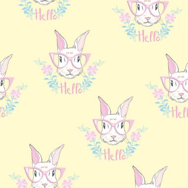suluboya tavşan ile şirin seamless modeli. Paskalya tavşanları bir