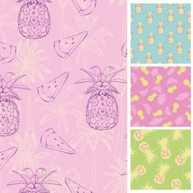 Yaz moda Dikişsiz desen. Doğa T vektör çizim