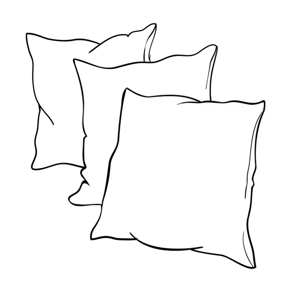 Desenho vetorial ilustração de travesseiro, arte, travesseiro isolado, whit — Vetor de Stock