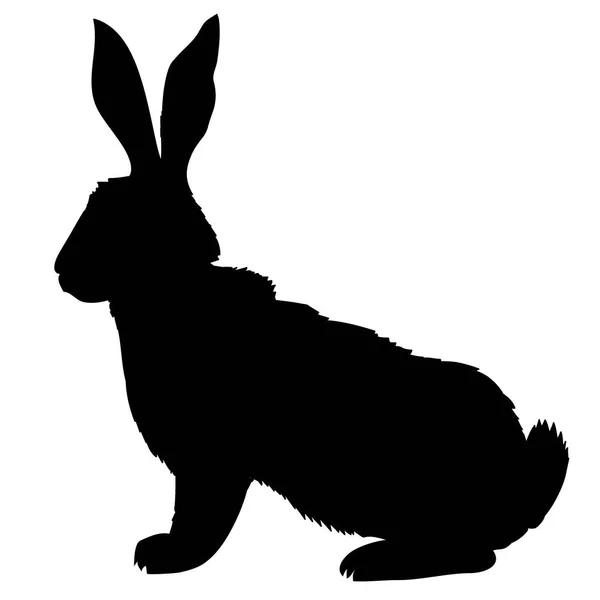 Silueta de un conejo sentado, ilustración vectorial — Archivo Imágenes Vectoriales