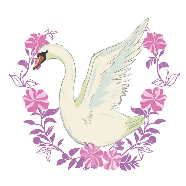 Princesa cisne doodle vetor ilustração. —  Vetores de Stock