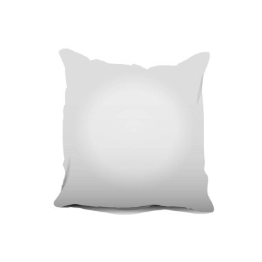 Blank white square pillow / cushion vector illustration clipart