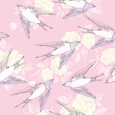 Küçük kırlangıç ile Vintage desen