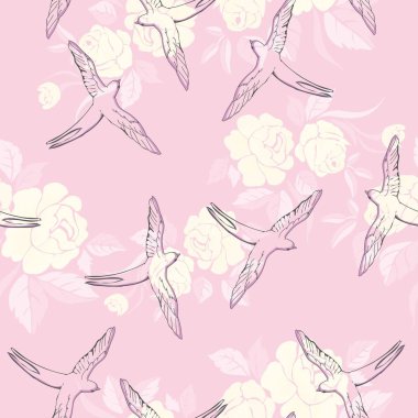 Küçük kırlangıç ile Vintage desen