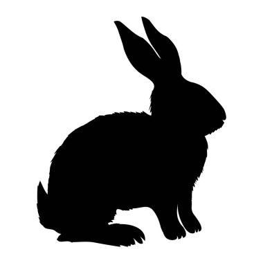 Bir oturma kadar tavşan, vektör çizim silueti