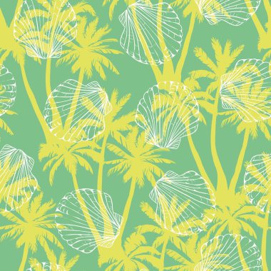 Vektör seamless modeli el ile Midye kabukları çizilmiş. Güzel deniz tasarım öğeleri, baskılar ve desenler için mükemmel.