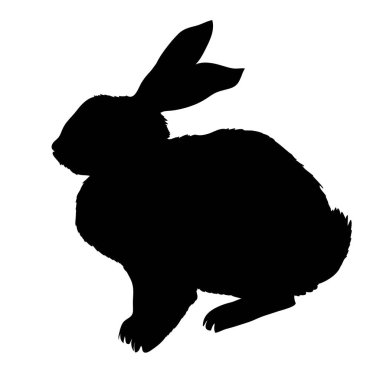 Bir oturma kadar tavşan, vektör çizim silueti