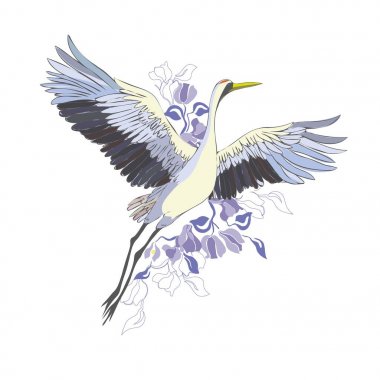 Vinç. Bir kuş uçuş. Tasarım öğesi. Vektör.