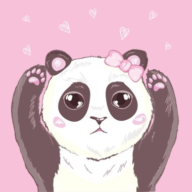 Sevimli Panda yüz vektör simgesi