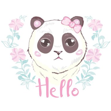 Sevimli Panda yüz vektör simgesi