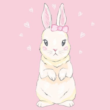 Sevimli tavşan kız taçla. Rüya büyük Prenses