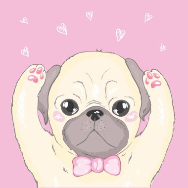 Çizgi filmlerdeki köpek yavrularıyla kusursuz bir model. Arka plan, duvar kağıdı, kumaş ve diğer tasarımlar için kullanılabilir. Fransız Bulldog deseni